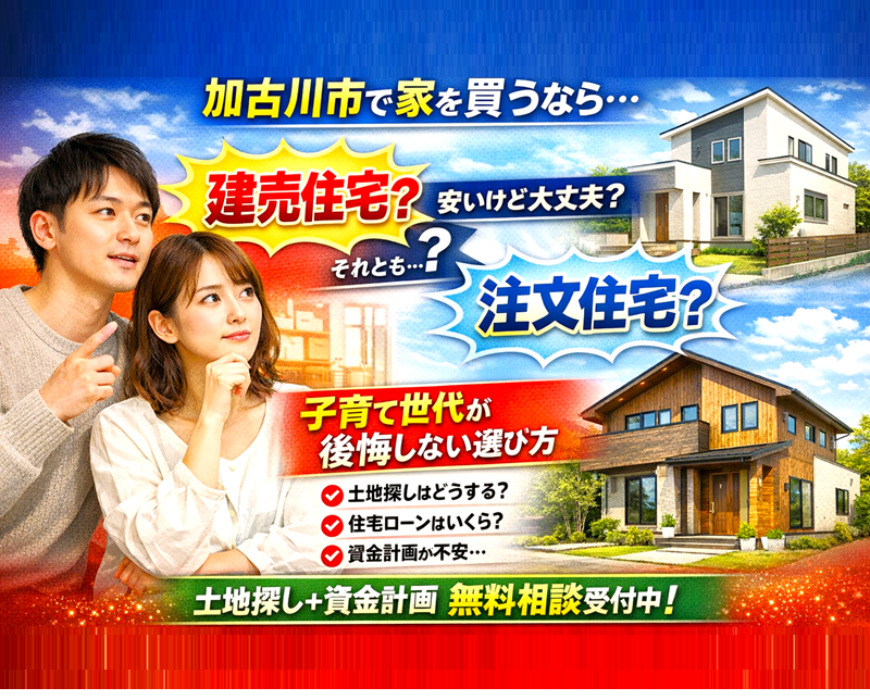 【加古川市で家を買うなら】建売住宅は後悔する? 注文住宅との違いと失敗しない選び方