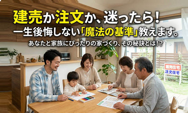 「建売か注文住宅か、迷ったら!一生後悔しない『魔法の基準』