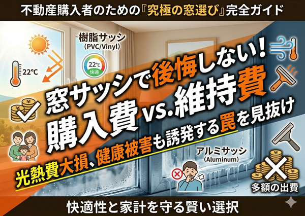 アルミサッシ VS 樹脂サッシ 初期コストだけでなく30年単位で見た「維持費(光熱費)」に大きな差が!!