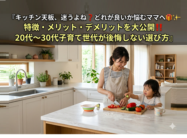 キッチンは『一番こだわりたい』キッチン天板って何が正解❓特徴・メリット・デメリット